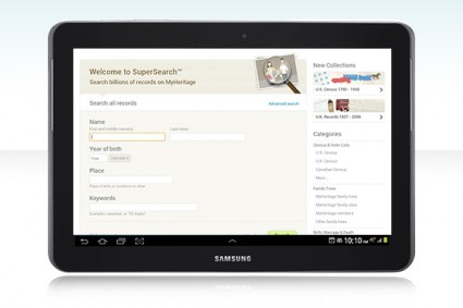 4 (Acceda a SuperSearch, nuestra base de datos de registros históricos en línea, directamente desde su tableta Android en el modo de pantalla completa).
