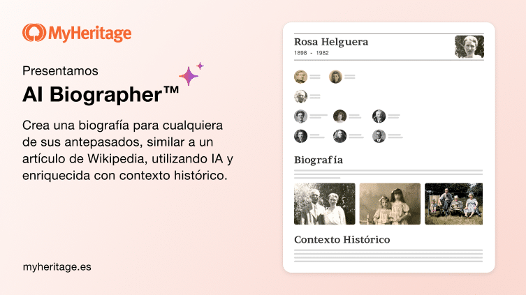 Presentamos AI Biographer™: crea una biografía similar a un artículo de Wikipedia para cualquier antepasado utilizando IA, enriquecida con contexto histórico