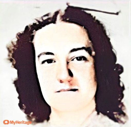 Passport photo of Blanca Chacel Arimón, colorized and repaired by MyHeritage