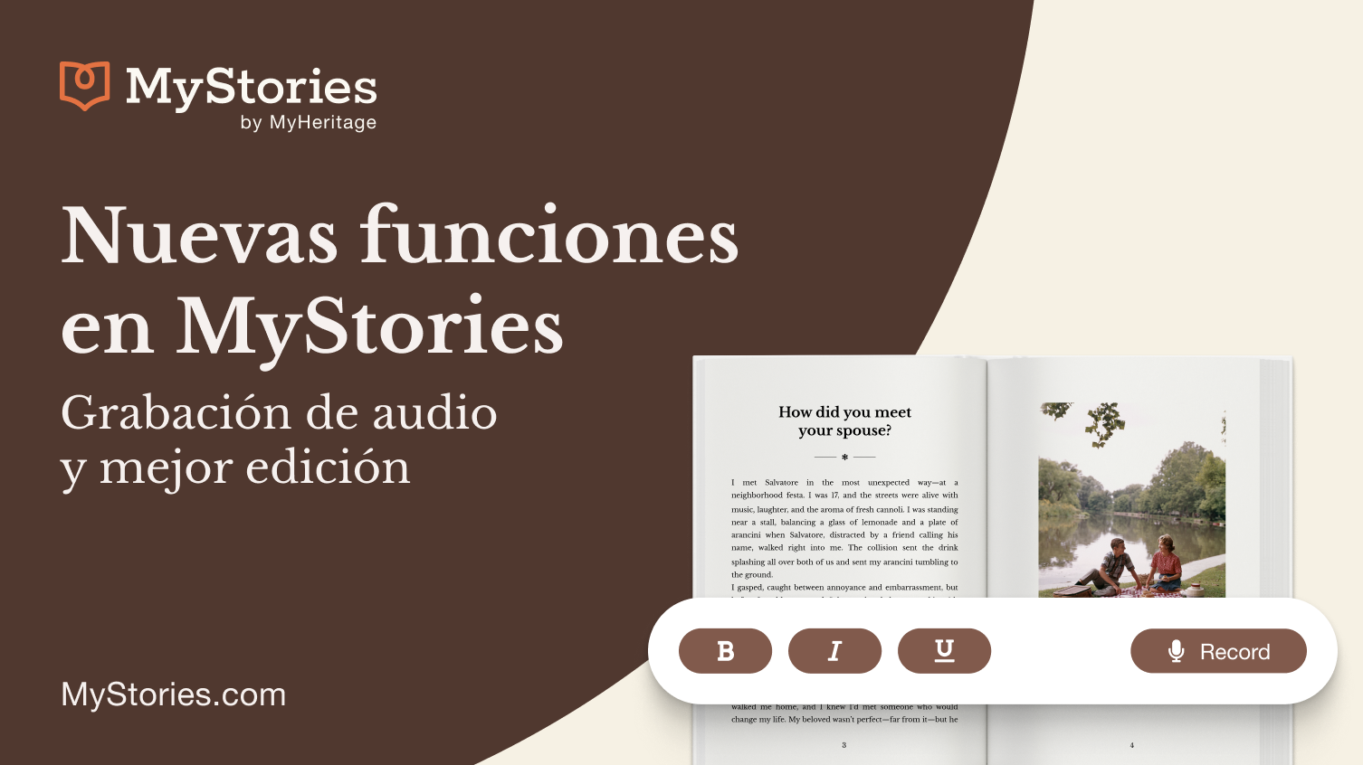 Nuevas funciones en MyStories: Grabación de audio y edición mejorada