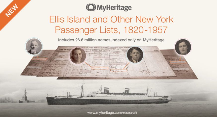 Nuevo: La Isla Ellis y otras Listas de Pasajeros de New York
