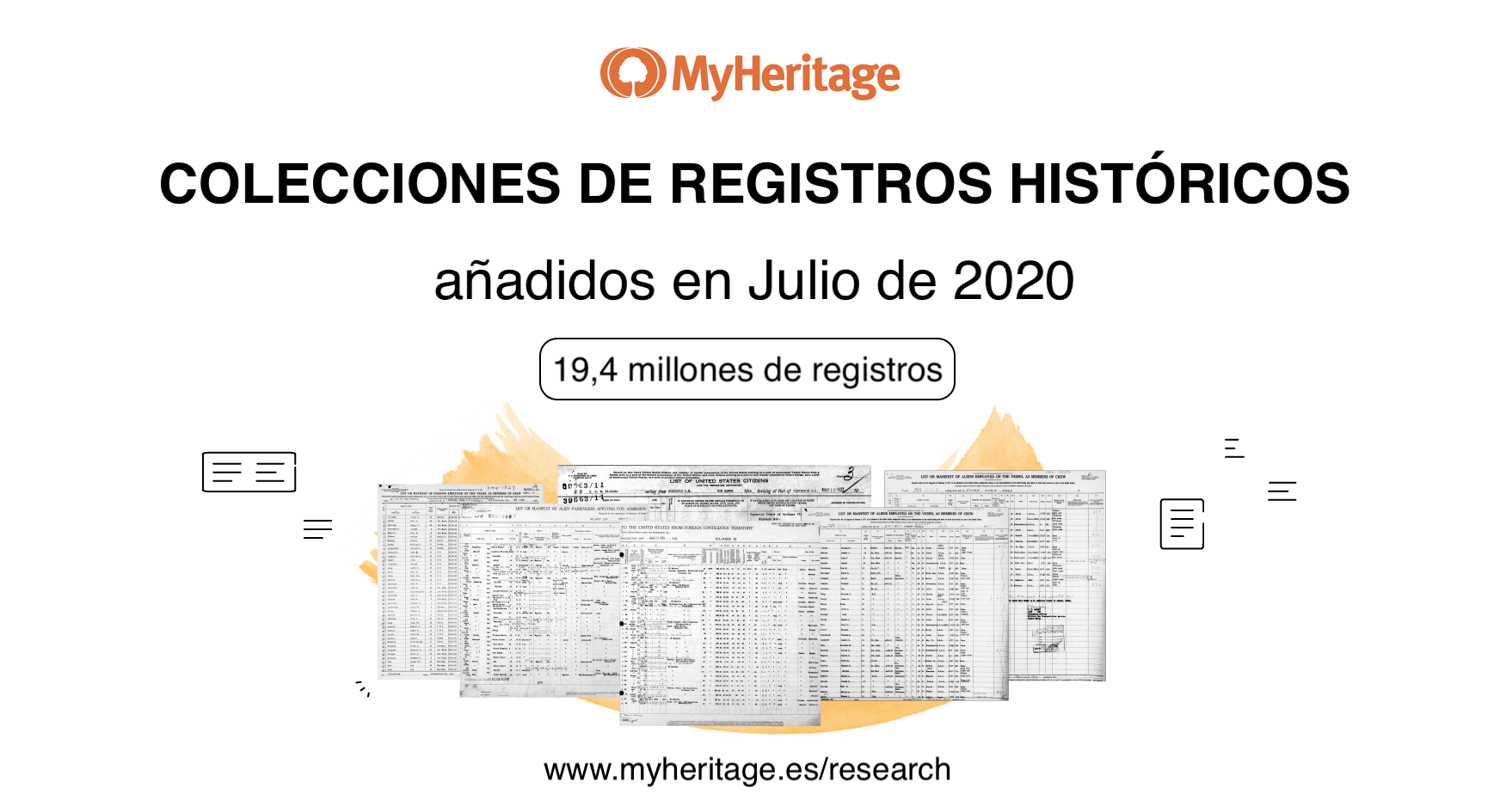 Colecciones de Registros Históricos Añadidas en Julio de 2020