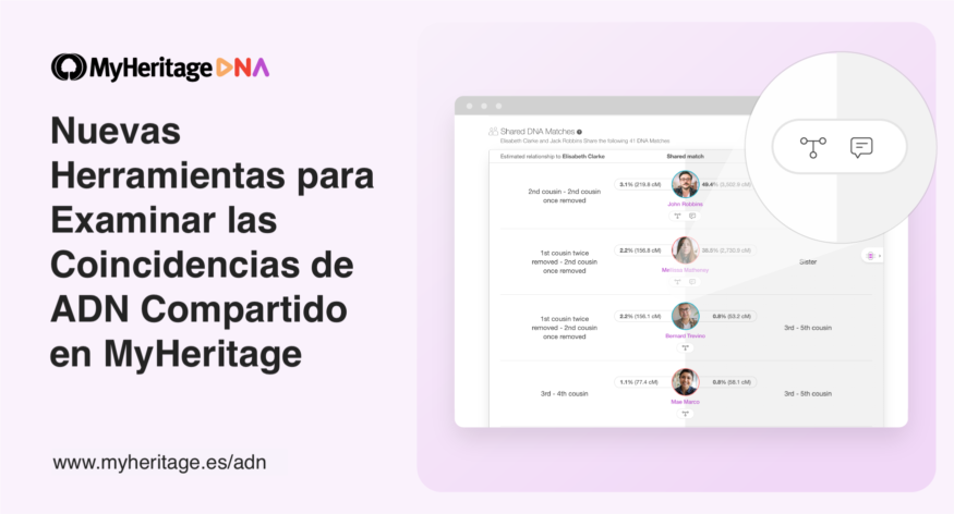 Nuevas Herramientas para Examinar las Coincidencias de ADN Compartido en MyHeritage