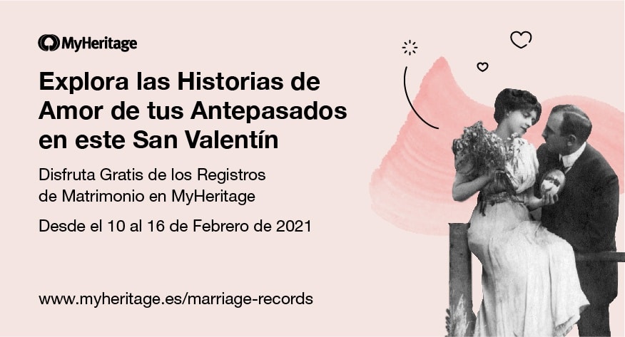Acceso Gratuito a Registros de Matrimonio en MyHeritage por San Valentin