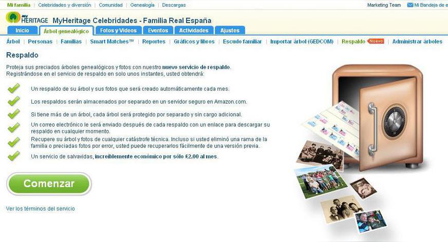 Nuevo en MyHeritage.es: Respaldo de archivos