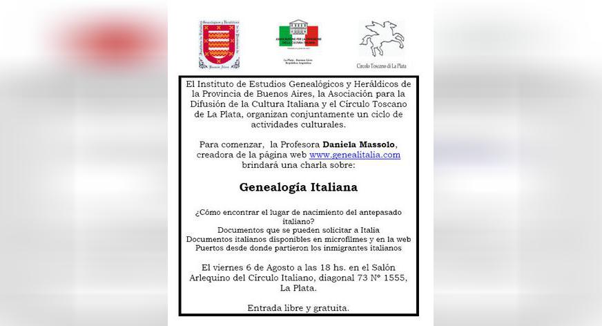 Charla sobre «Genealogía Italiana» en Argentina