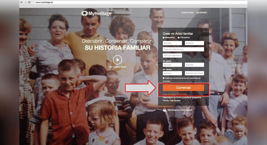 ¿Cómo subir un archivo Gedcom a mi sitio familiar en MyHeritage?
