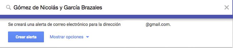 googleAlert Búsqueda preliminar