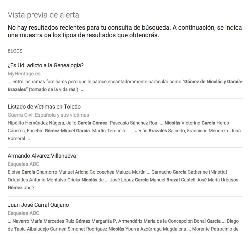 googleAlert4 Lista previa resultados