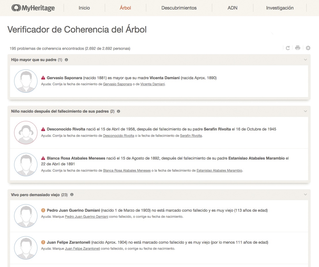 Verificador de Coherencia aplicado al Arbol Familiar